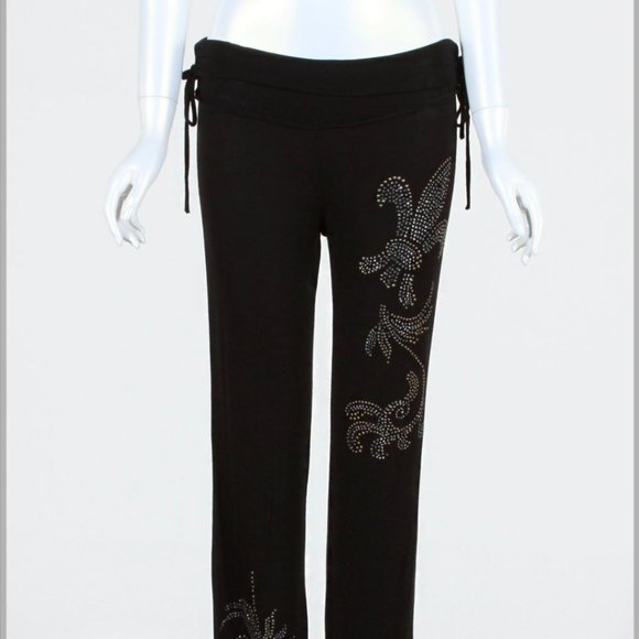 CLEARANCE New VOCAL RHINESTONFLEUR DE LIS WIDE BOHO PANTS - Picture 3 of 6